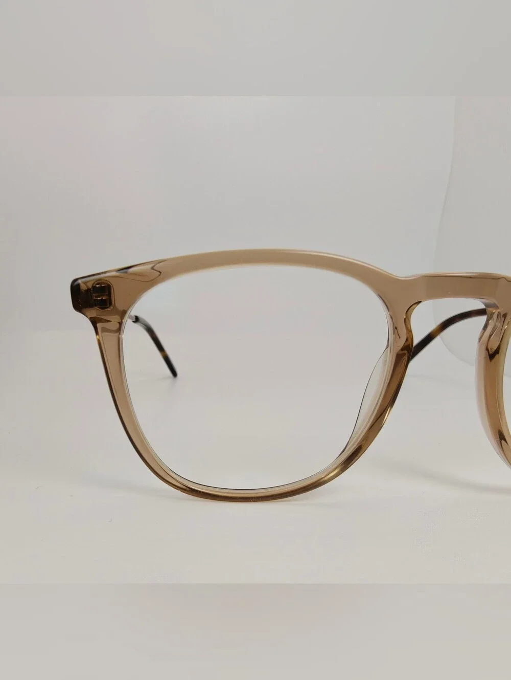 Vinyl. Transparent Brown Round Optical Glasses - Classic Clear Frame